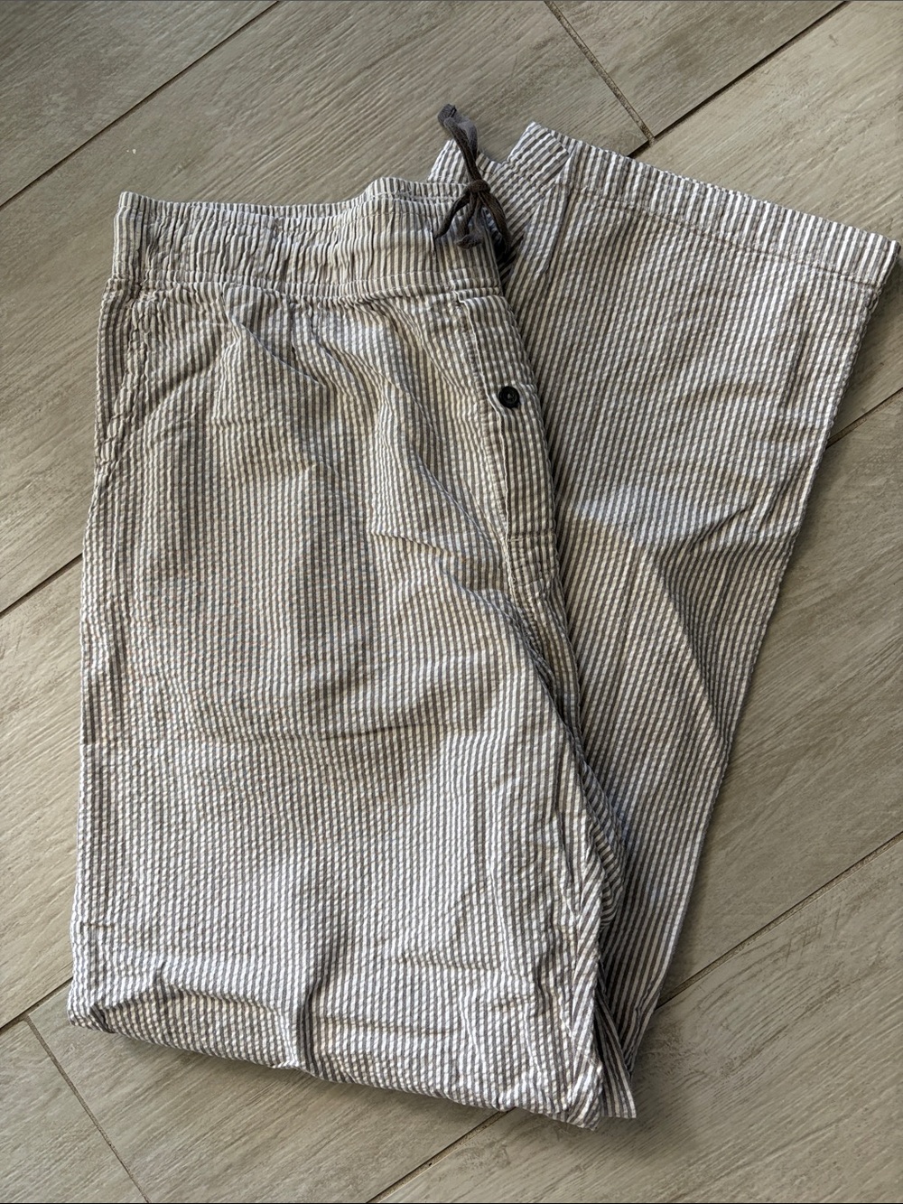 Merona Men’s Light Gray Striped Drawstring Joggers